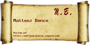 Mattesz Bence névjegykártya